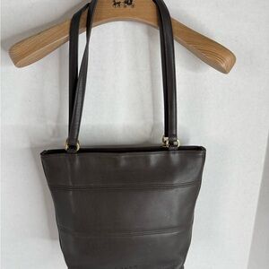 Vintage Coach 9098 Tribecca shopper leather tote shoulder bag RARE Pewter